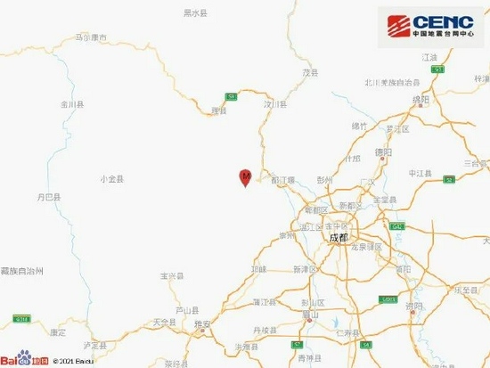 汶川深夜发生4.8级地震是5·12的余震